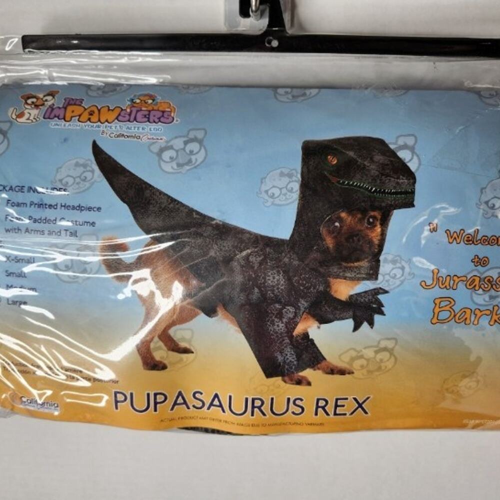 Pupasaurus Rex Dog Halloween Costume size Medium